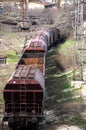 Cargo wagons on railroad