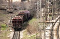 Cargo wagons on railroad