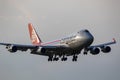 Cargolux cargo jet Boeing 747  just landing Royalty Free Stock Photo