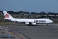 Cargolux jumbo jet doing taxi