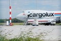 Cargolux on runway Royalty Free Stock Photo