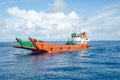 The cargoship in the Indian Ocean Maldives