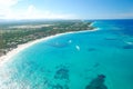 Caribbean beach aerial view Royalty Free Stock Photo