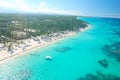 Caribbean beach aerial view Royalty Free Stock Photo