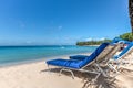 Caribbean beach chairs Royalty Free Stock Photo