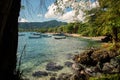 Caribbean Beach and deep jungle of Darien in capurgana, Colombia.