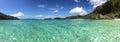 Caribbean beach panorama Virgin Islands St. John Royalty Free Stock Photo