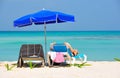 Caribbean Beach Tanning, Mexico Royalty Free Stock Photo