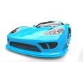 Caribbean blue modern super race car - closeup shot Royalty Free Stock Photo