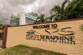 Pointe Seraphine sign, Castries, St Lucia