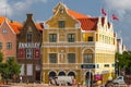 Pastel painted building on Handelskade, Town Quay, Willemstad, CuraÃ§ao