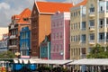 Pastel painted buildings on Handelskade, Town Quay, Willemstad, CuraÃ§ao