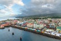 Rooftops and mountains of Roseau, Dominica