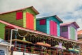 Colourful roof on the dockside in Roseau, Dominica
