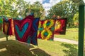 Caribelle Batik drying in the Romney Manor Gardens St Kitts and Nevis Royalty Free Stock Photo