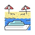 caribbean cruise color icon vector illustration