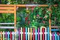 Caribbean cruise vacation. Colorful street cafe in Marigot in Saint Martin Royalty Free Stock Photo