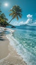 Caribbean Dreaming: A Tranquil Oasis of Palm Trees, Sun, and Cry Royalty Free Stock Photo
