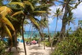 Caribbean feeling. People of Martinique enjoying the weekend at Anse Michel Royalty Free Stock Photo