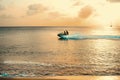 Caribbean jet ski sunset Royalty Free Stock Photo