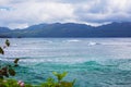 Caribbean landscape in rainy cloudy weather