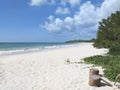 Sand beach In Tropical Idyllic Paradise Island. Caribbean landscape