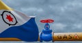 Caribbean Netherlands gas, valve on the main gas pipeline Caribbean Netherlands, Pipeline with flag Caribbean Netherlands, Pipes