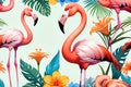 Caribbean pink Flamingo animal bird caricature