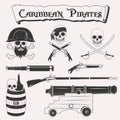 Caribbean pirate set Royalty Free Stock Photo