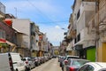 Residential street to the church St. Peter and St. Paul in Pointe-a-Pitre Guadeloupe France Royalty Free Stock Photo