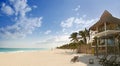 Caribbean sand beach tropical houses in Mexico Royalty Free Stock Photo