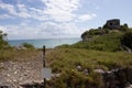 Caribbean scenery of the Mayan ruins in the Mayan city of Tulum in Mexico, a pre-Columbian culture with a lot of history. You can