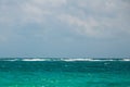 Caribbean sea in cloudy weather. Tulum, Riviera Maya, Yucatan, Mexico.