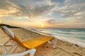 Caribbean Sea deckchair at sunrise