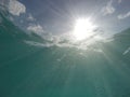 Caribbean sea with fish and sunburst on St John, USVI