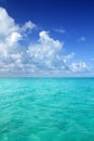 Caribbean sea horizon on blue sky vacation day Royalty Free Stock Photo