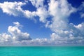 Caribbean sea horizon on blue sky vacation day Royalty Free Stock Photo