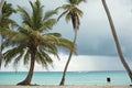 Caribbean Sea. Reefs, dark sky, before a thunderstorm