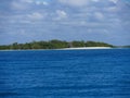 Caribbean sea and a white-sand island in Placencia, Belize Royalty Free Stock Photo