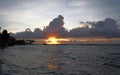 Caribbean seacoast of Yucatan Peninsula, at sunrise, Puerto Aventuras, Quintana Roo, Mexico