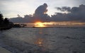 Caribbean seacoast of Yucatan Peninsula, at sunrise, Puerto Aventuras, Quintana Roo, Mexico