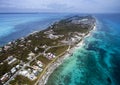 Caribbean side of Isla Mujeres - Aerial View Royalty Free Stock Photo