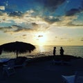 Sunset over Caribbean Sea Royalty Free Stock Photo
