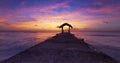 Caribbean Sunset at Pigeon Point, Tobago, Trinidad and Tobago, Caibbean Royalty Free Stock Photo