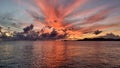 Caribbean Sunset Unique Cloud Formation