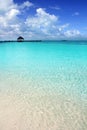 Caribbean tropical beach cabin pier Contoy island Royalty Free Stock Photo