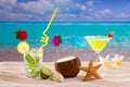 Caribbean tropical beach cocktails mojito margarita