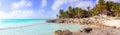 Caribbean Tulum Mexico tropical panoramic beach Royalty Free Stock Photo