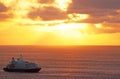 Caribben cruise, cruises, cruising, sunset, sea Royalty Free Stock Photo