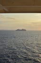 Caribic Cruise Ship Views at sunset from Cabin balcony
